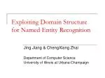 Exploiting Domain Structure for Named Entity Recognition - slide 1