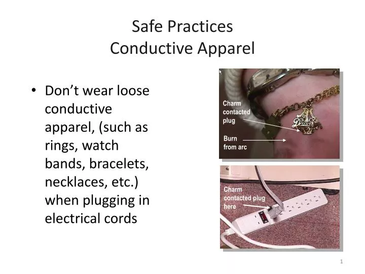 safe practices conductive apparel