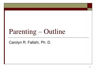 Parenting – Outline