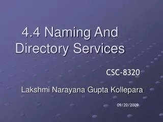 4.4 Naming And Directory Services