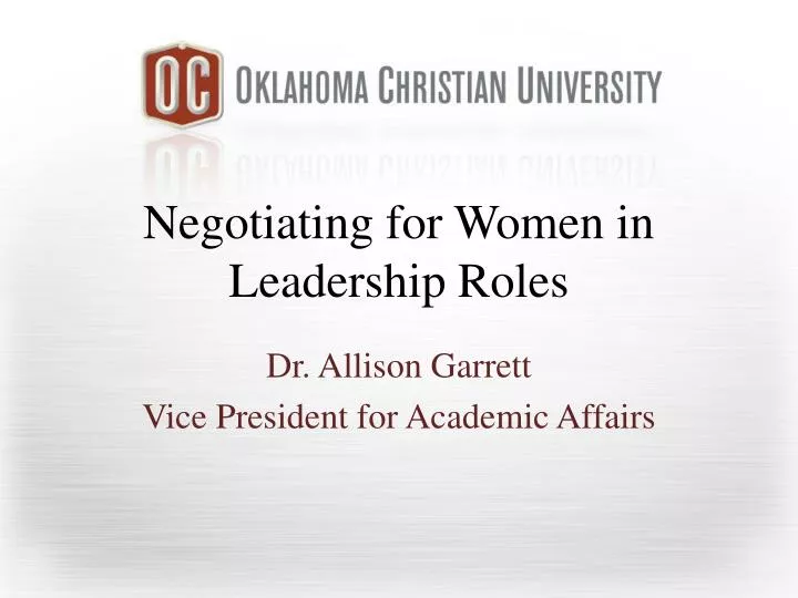 negotiating for women in leadership roles