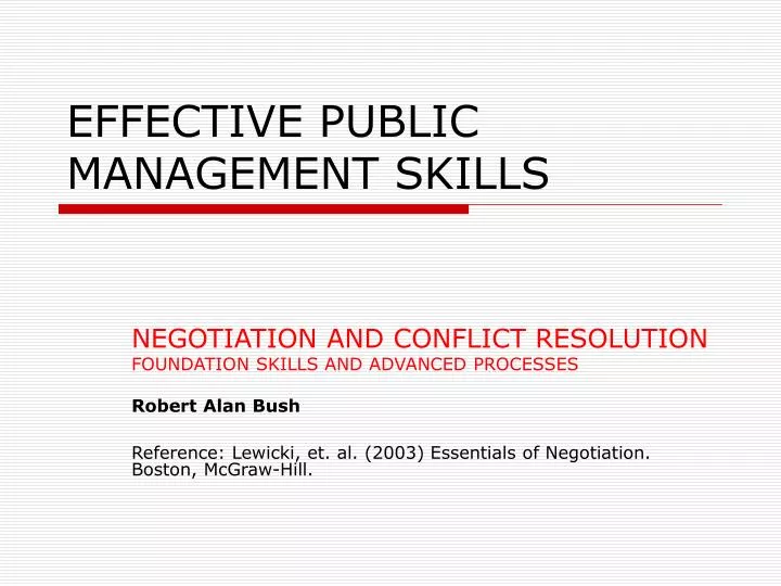 effective public management skills