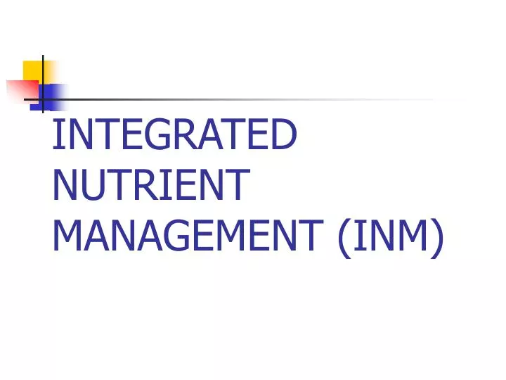 integrated nutrient management inm