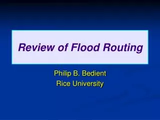 Review of Flood Routing