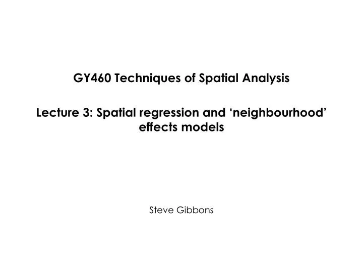 gy460 techniques of spatial analysis