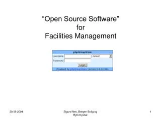 “Open Source Software” for Facilities Management