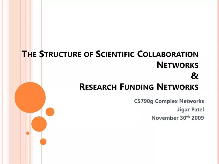 the structure of scientific collaboration networks research funding networks