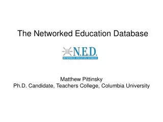 The Networked Education Database