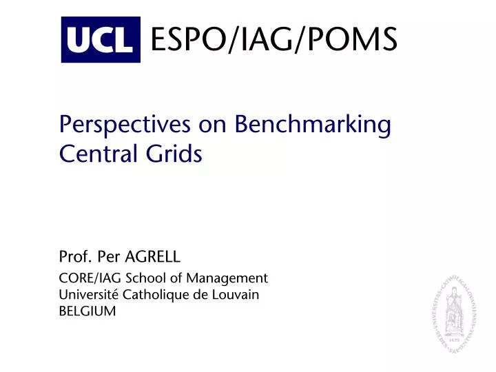 perspectives on benchmarking central grids
