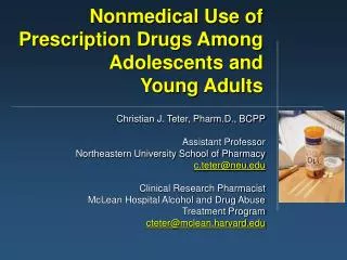 Nonmedical Use of Prescription Drugs Among Adolescents and Young Adults