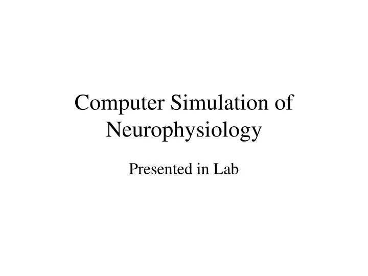 computer simulation of neurophysiology