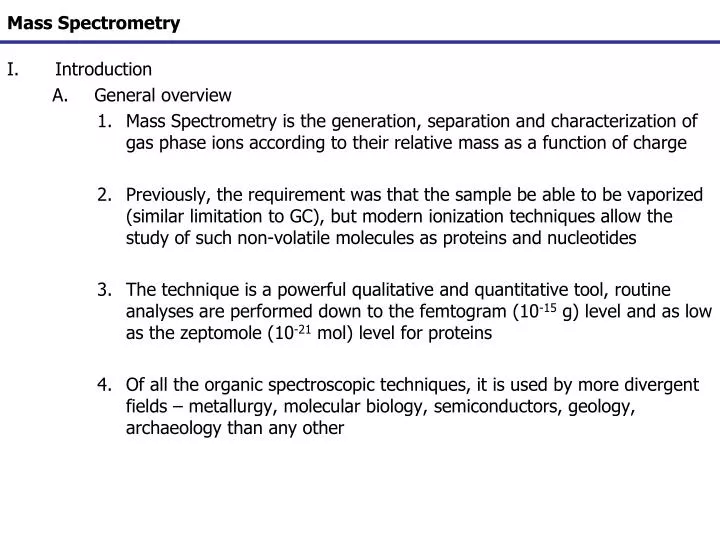 mass spectrometry