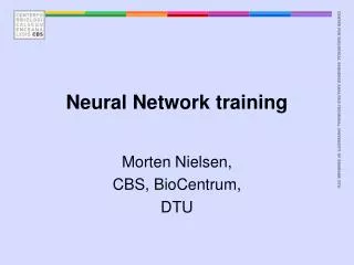 Neural Network training