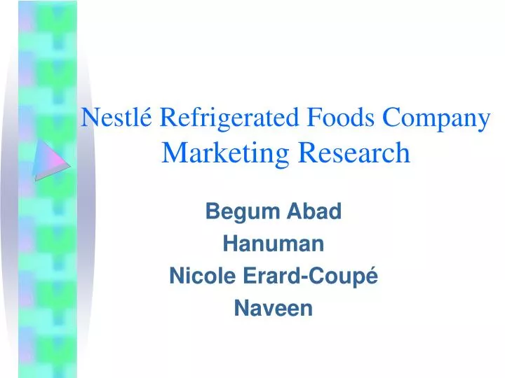 nestl refrigerated foods company marketing research