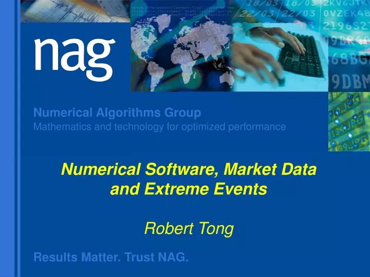 numerical software market data and extreme events robert tong