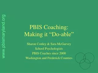 PBIS Coaching: Making it “Do-able”
