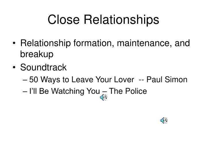 close relationships