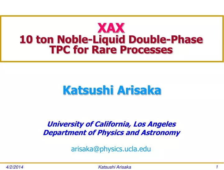 xax 10 ton noble liquid double phase tpc for rare processes