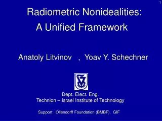 Radiometric Nonidealities: A Unified Framework