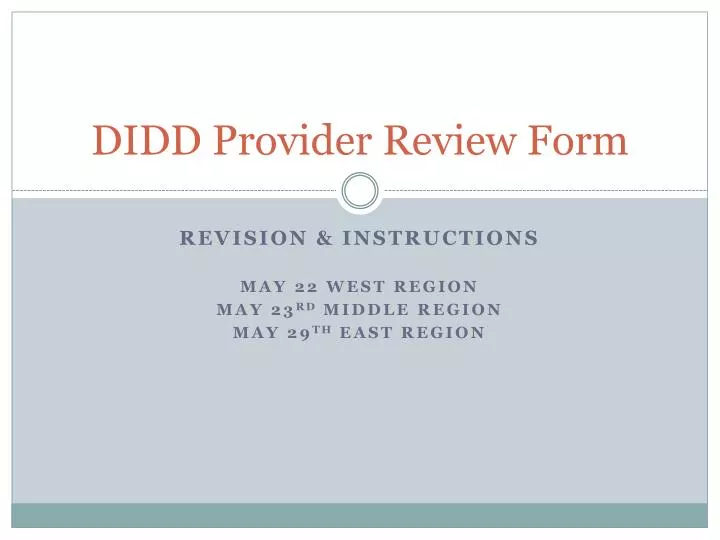 didd provider review form