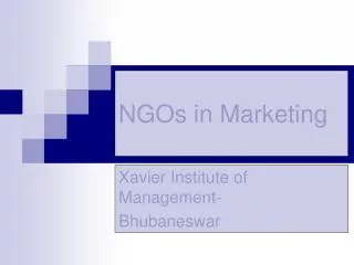 NGOs in Marketing