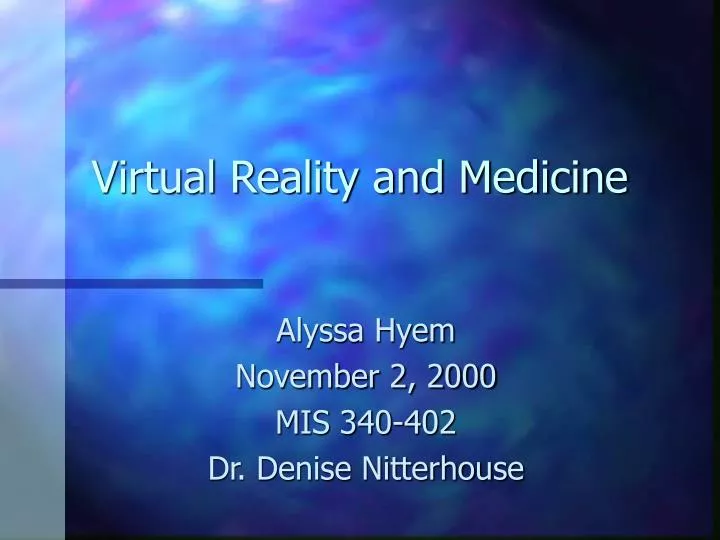 virtual reality and medicine