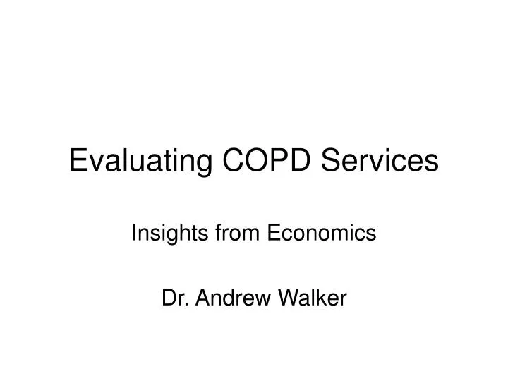 evaluating copd services