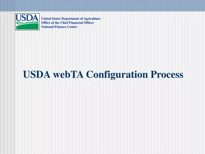 usda webta configuration process