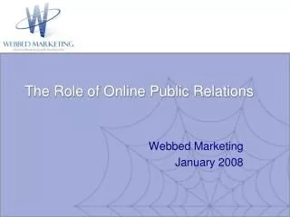 The Role of Online Public Relations