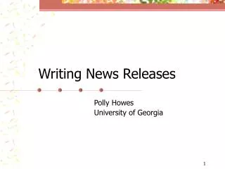 Writing News Releases