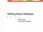 Writing News Releases