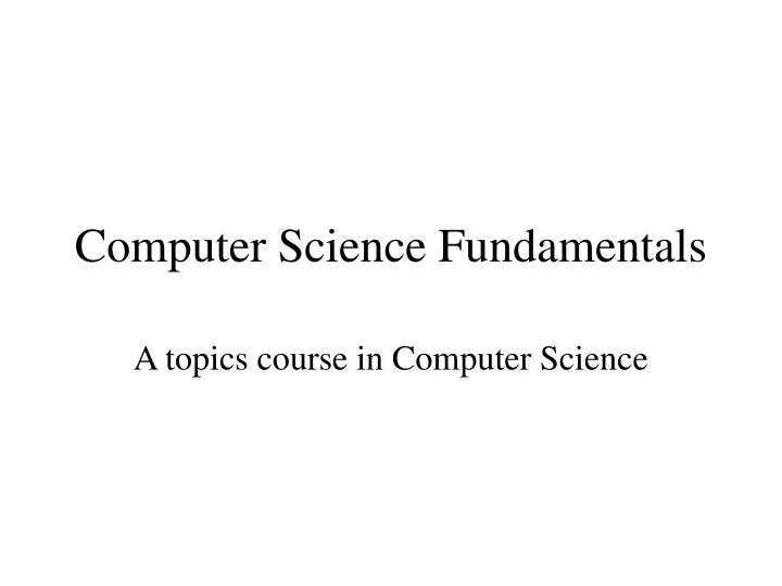 computer science fundamentals
