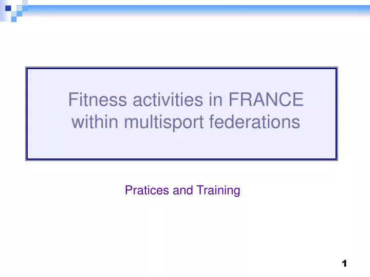fitness activities in france within multisport federations