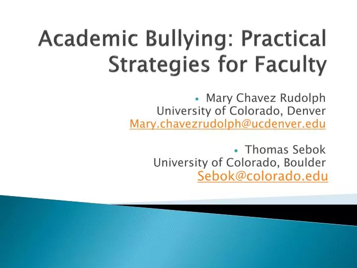 academic bullying practical strategies for faculty