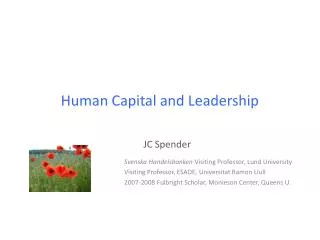 Human Capital and Leadership
