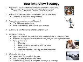 Your Interview Strategy