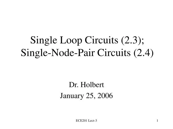 single loop circuits 2 3 single node pair circuits 2 4