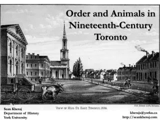 Order and Animals in Nineteenth-Century Toronto