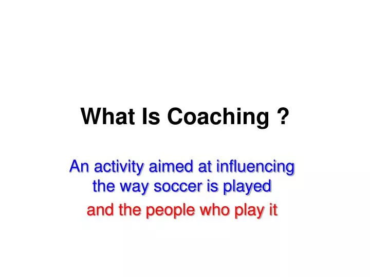 what is coaching