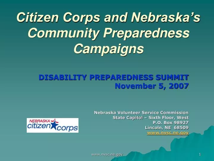 citizen corps and nebraska s community preparedness campaigns