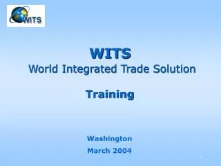 WITS World Integrated Trade Solution Training