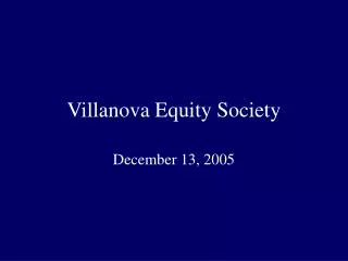 Villanova Equity Society
