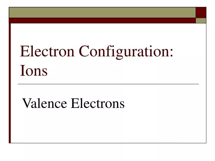 electron configuration ions