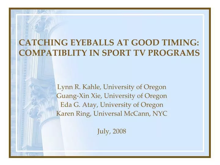 catching eyeballs at good timing compatiblity in sport tv programs