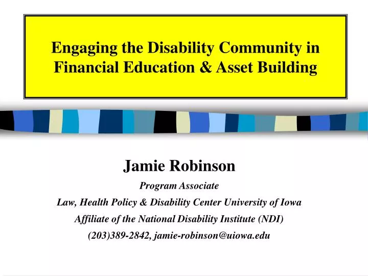 engaging the disability community in financial education asset building