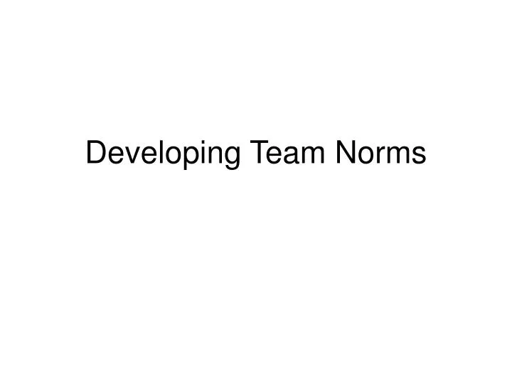 developing team norms