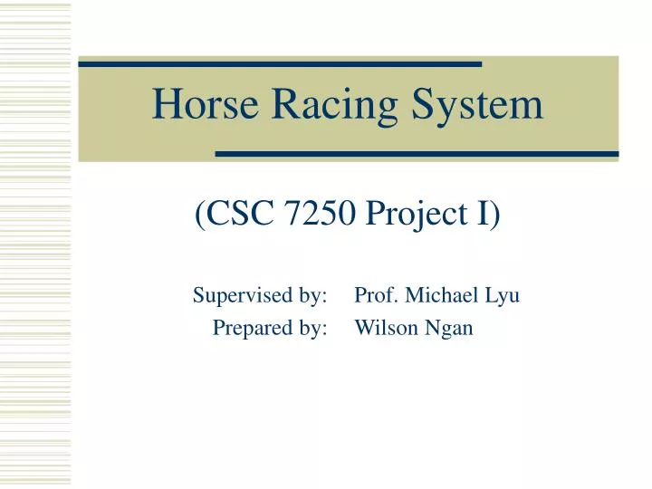 horse racing system