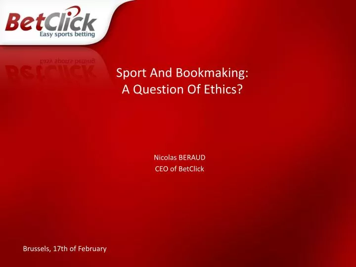 sport and bookmaking a question of ethics