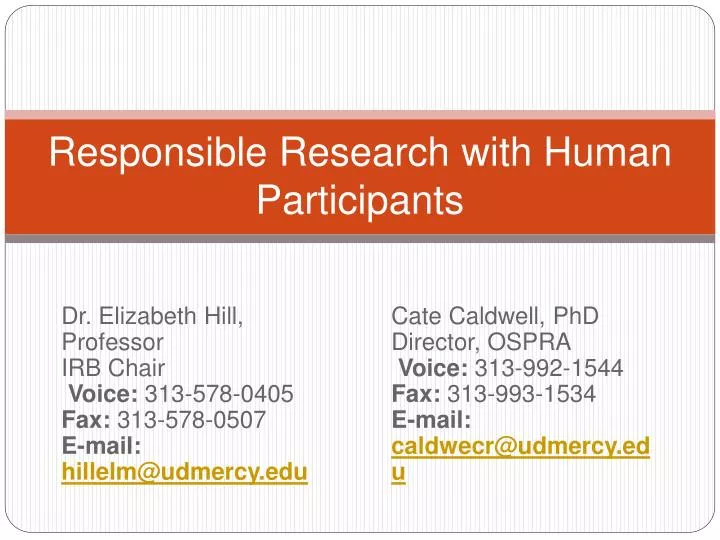 responsible research with human participants