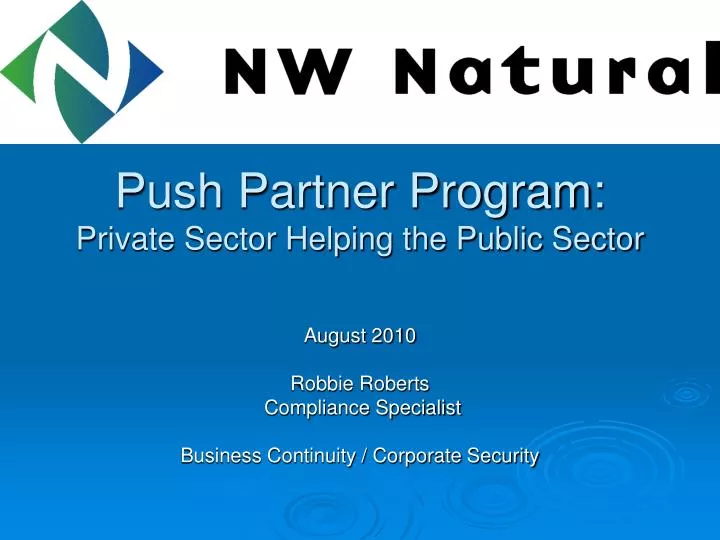 push partner program private sector helping the public sector